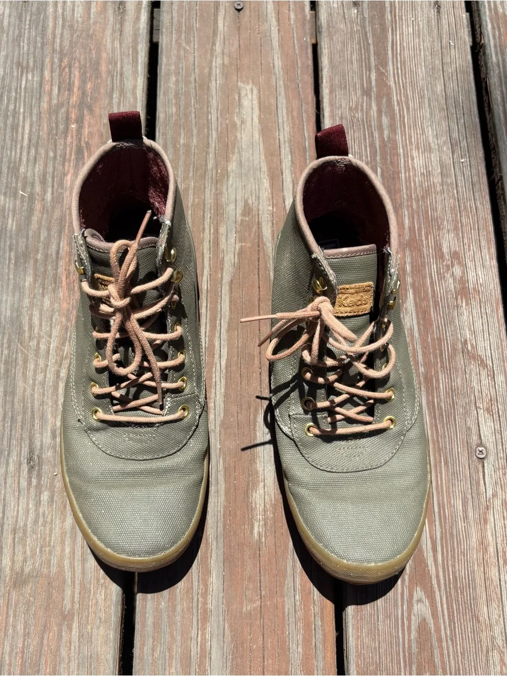 Keds Olive Splash Canvas Ankle Boot W9.5
